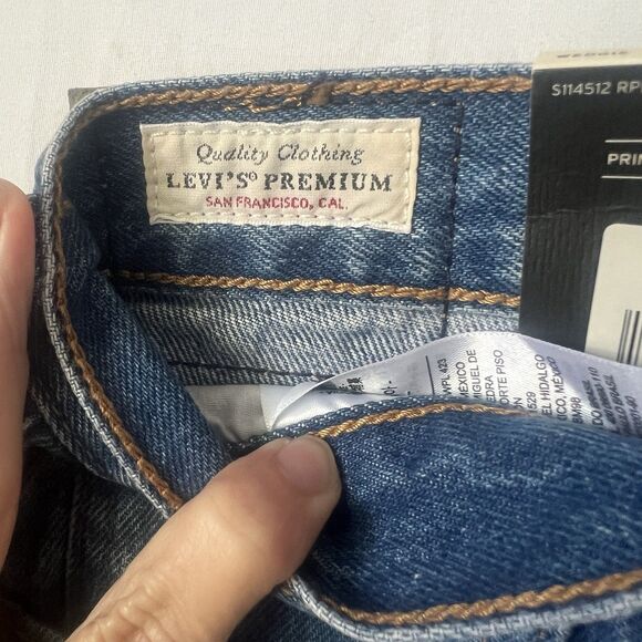 Levi’s Premium Sz 31 High Rise Jeans Straight Wedgie Distressed Denim Button Fly - Picture 7 of 11